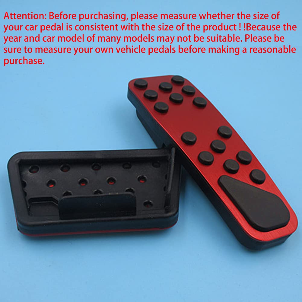Hecotrax Aluminum Alloy Pedal Cover For Dodge Challenger 2009-2020 Charger 2010-2020 Chrysler 300 300C 2010-2016 No Drilling Aluminum Brake And Accelerator Pedal Covers (Red)
